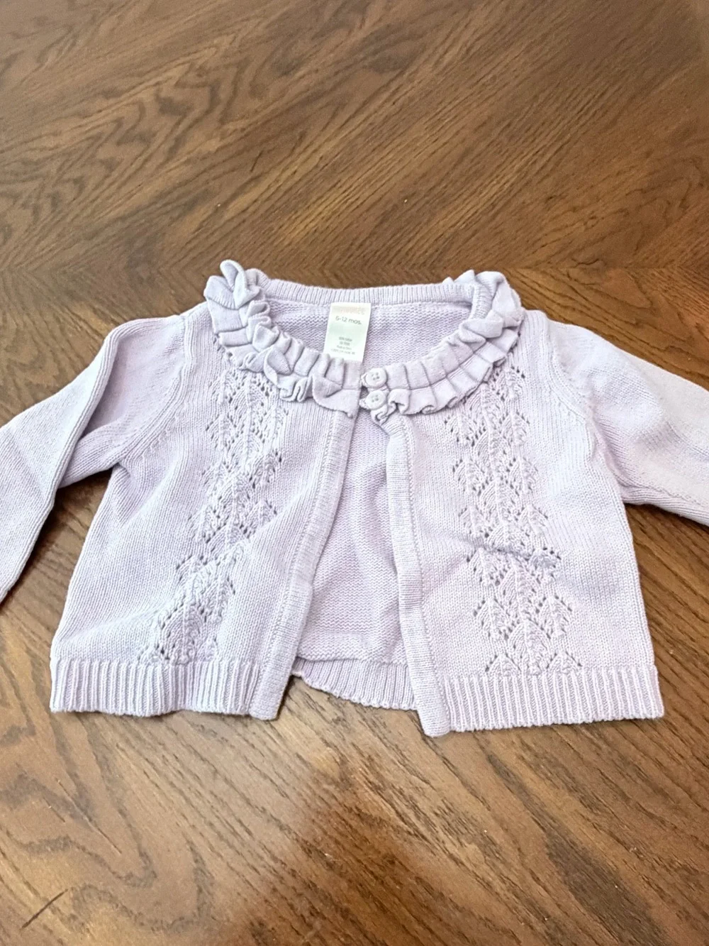 Gymboree Light Purple Ruffle Collar Knit Cardigan